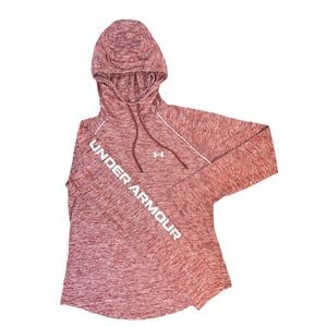 Under Armour Women's Sz Medium Red UA Velocity Spell Out Light Hoodie 1362868